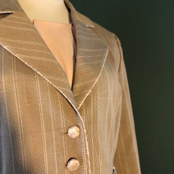 Signature pink and tan suit, pink ribbons and trim , lace buttons - Picture 8 of 14